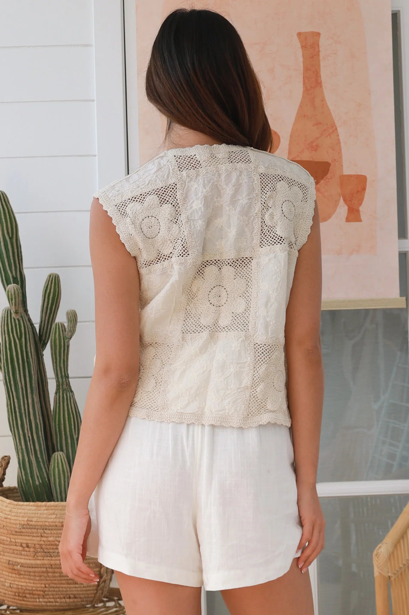 Cotton Vest Beige