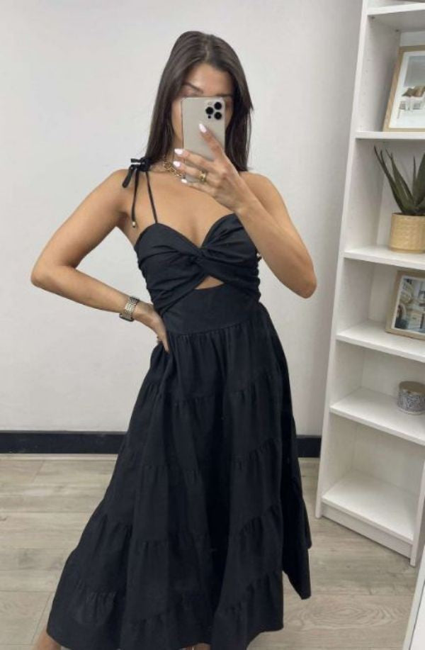 Adeline Midi Dress Black