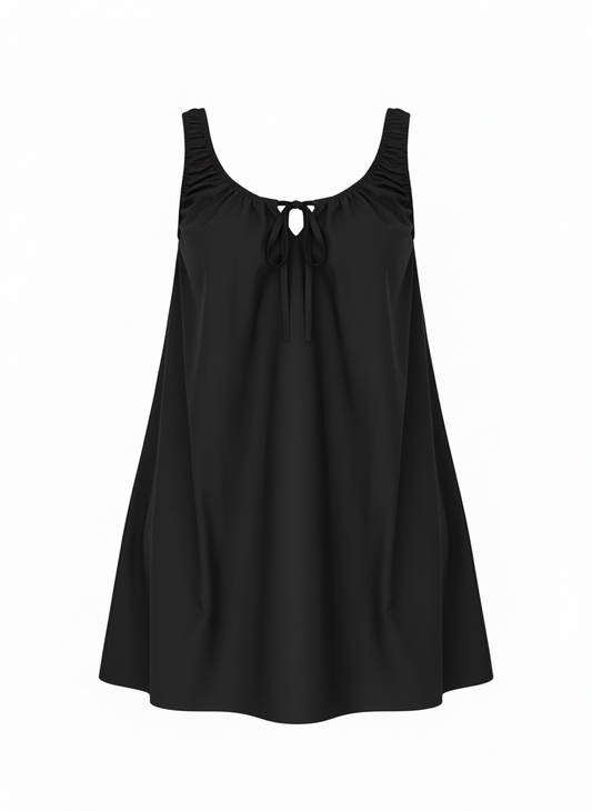 By Frankie Elastic Tie Mini Dress Black