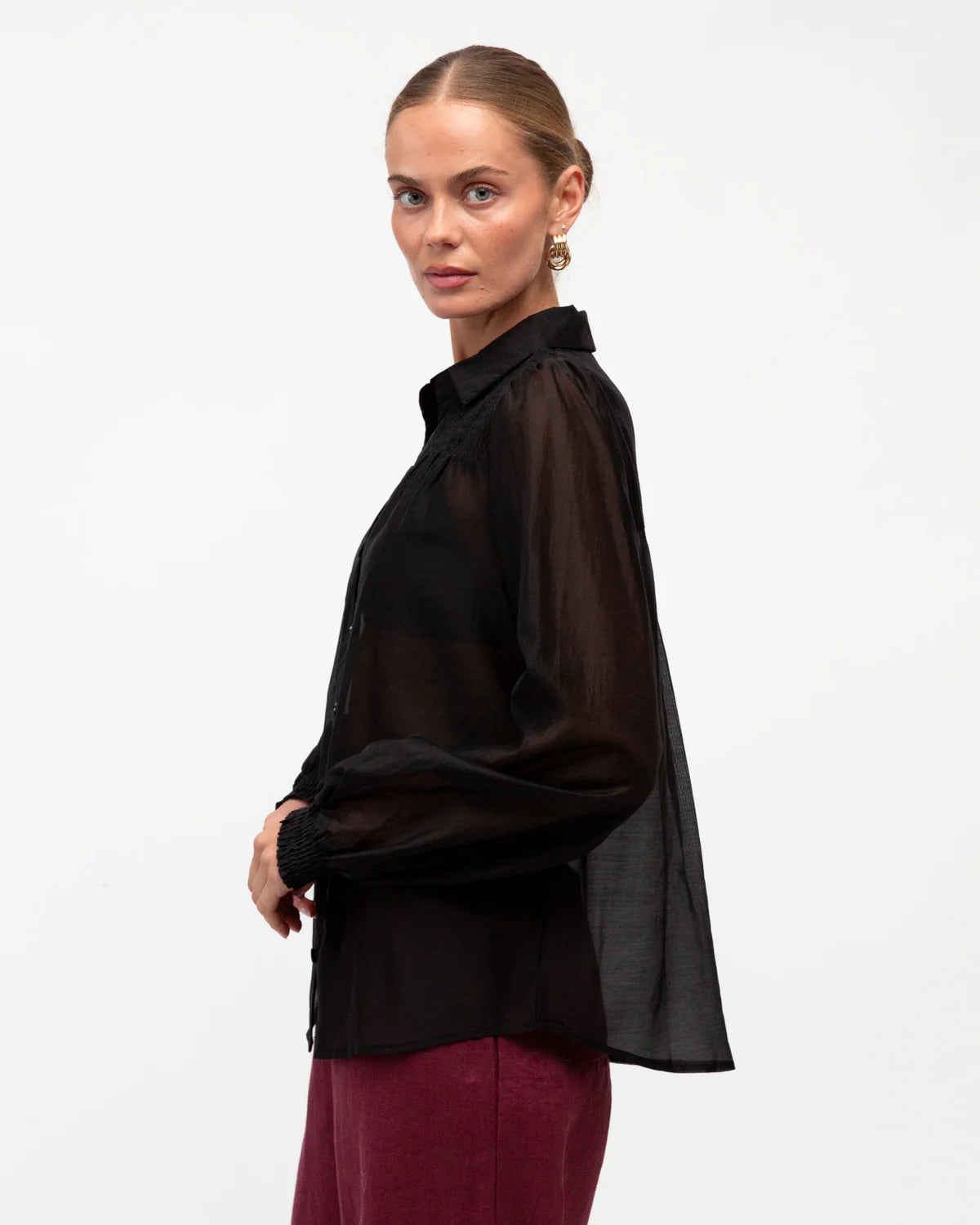 Hot Property Remi Sheer Blouse Black