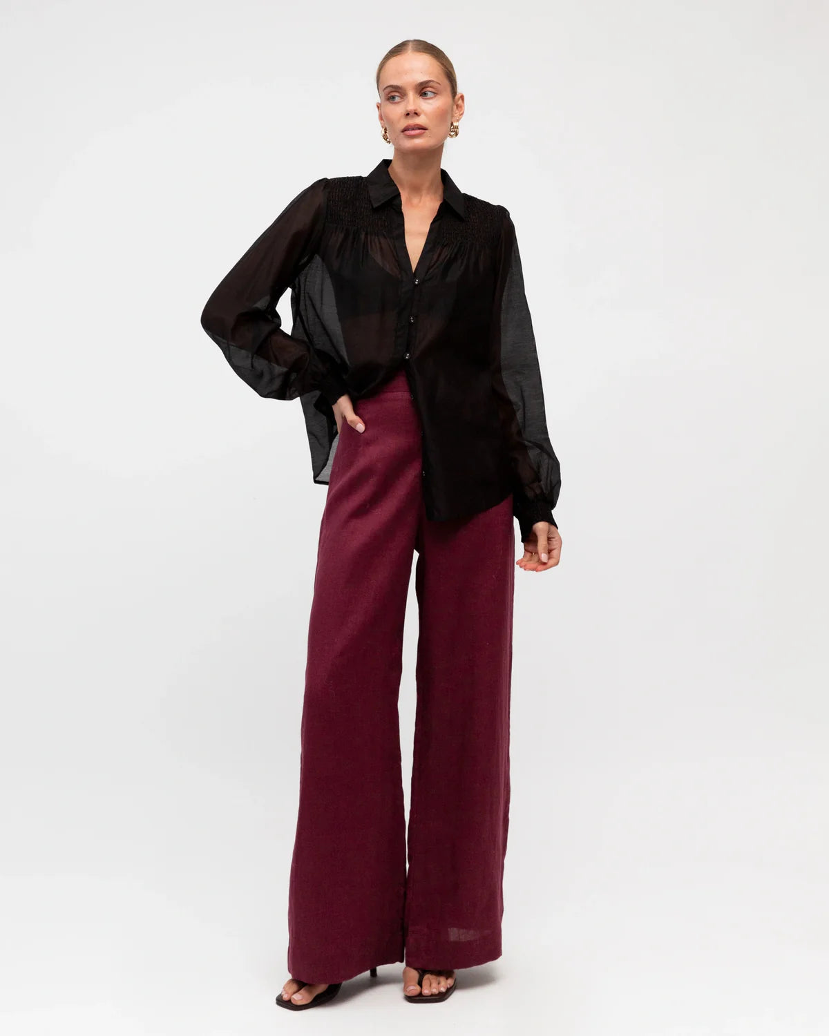 Hot Property Remi Sheer Blouse Black