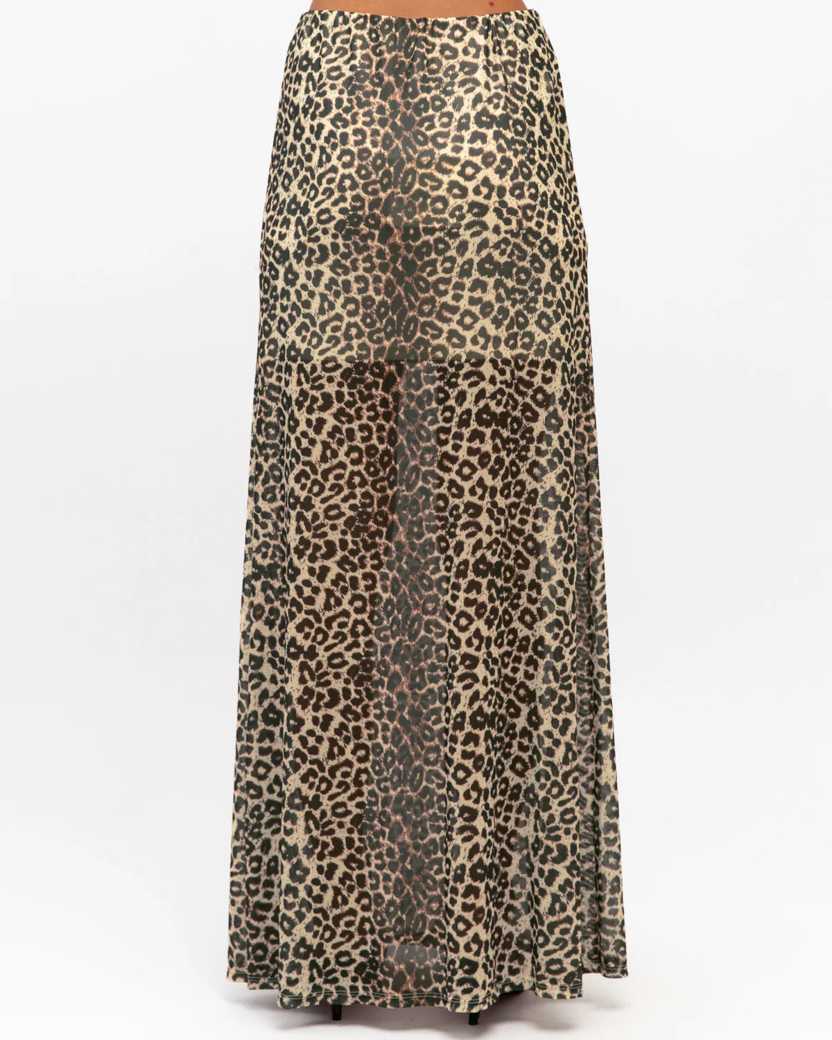 Hot Property Sheer Leopard Maxi Skirt