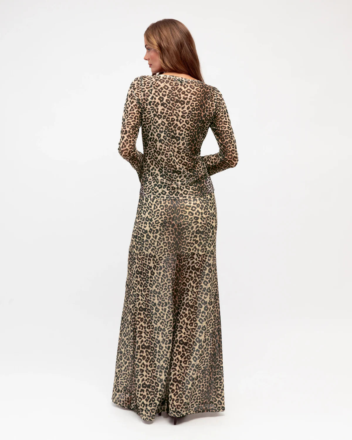 Hot Property Sheer Leopard Maxi Skirt